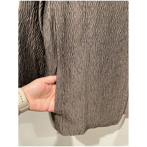 EILEEN FISHER Silk Blouse 3/4 Open Blazer Textured Set - Picture 3 of 6